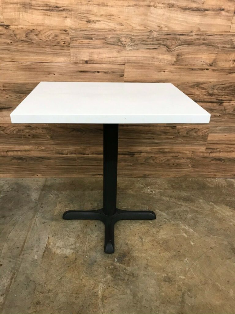 Restaurant/Cafe Style Square Table, White, 30" W x 24" D x 29" H