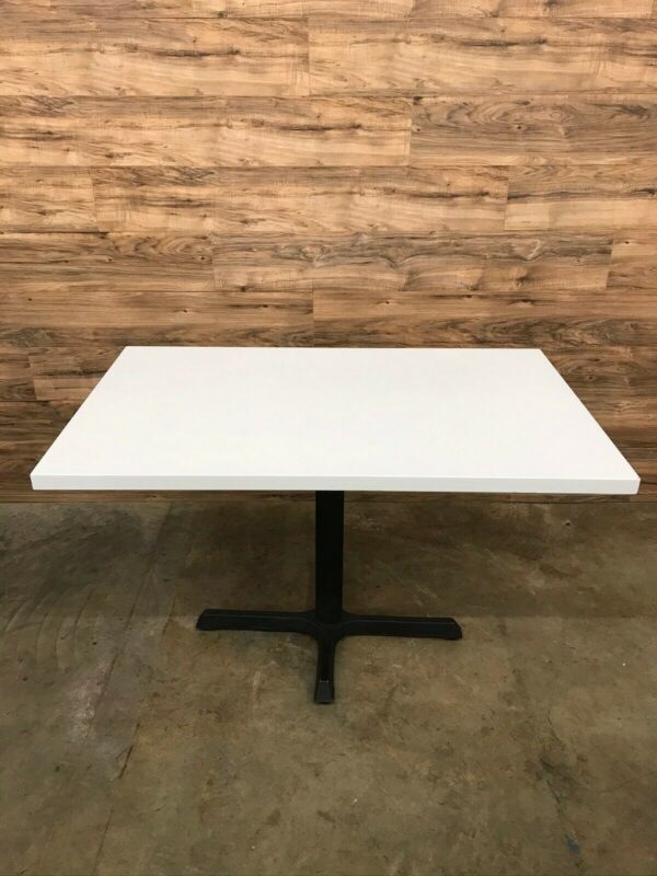 Restaurant Style Rectangular Table, White