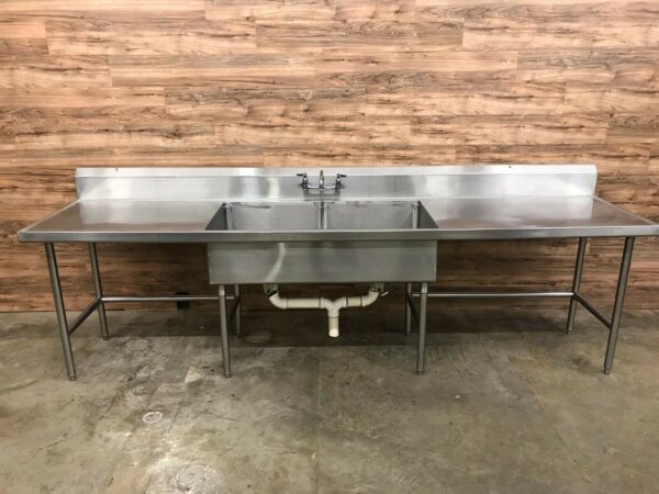 2-Compartment Commercial Prep Sink/Table