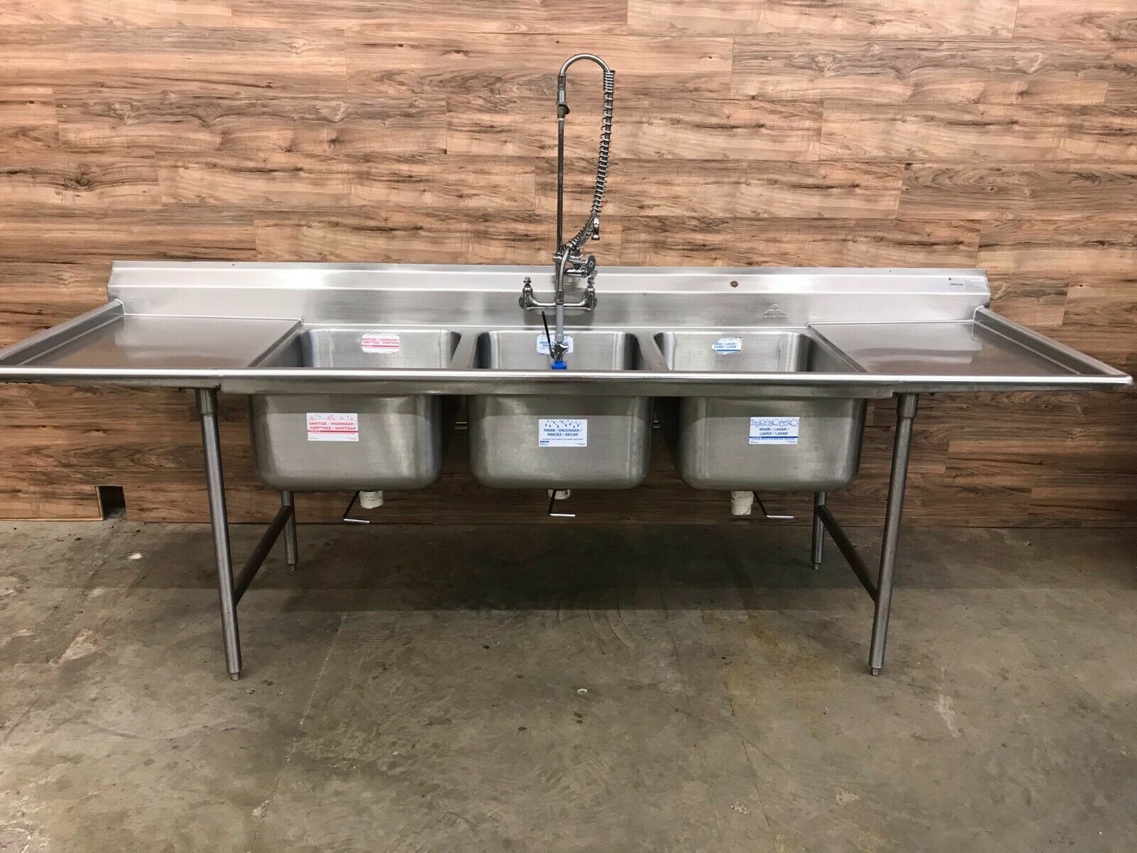 3 compartment sink for commercial kitchen