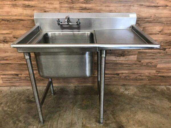 Advance Tabco 9-21-20-18R Single Compartment Sink w/ Right Drainboard and Faucet