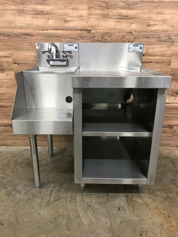 Krowne KR18-S18 Underbar Workstation with Open Storage Cabinet w/ KR18-12BD Sink