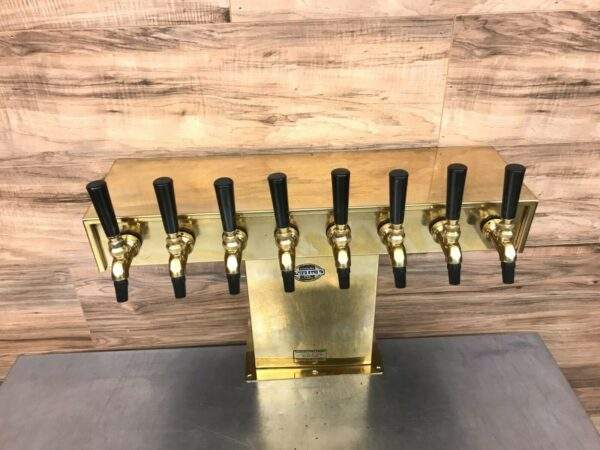 Gold Perlick 4006S8BTF Tarnish-Free Brass (8) Tap Draft Dispenser